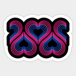 Bisexual Neon Light Hearts Sticker